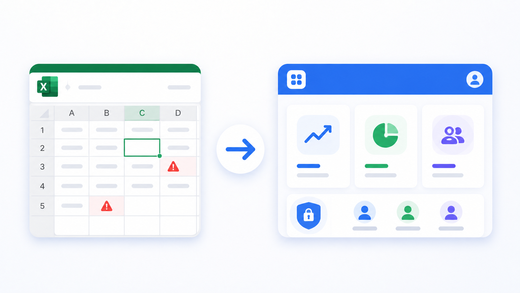 Excel to CRM interne tool screenshot